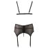 Cottelli Plus Size - Mežģīņu apakšveļas trijotne (melna)