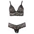 Cottelli Plus Size - mežģīņu krūštura komplekts (melns) - XXL