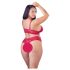 Cottelli Plus Size - maigs mežģīņu krūštura komplekts (sarkans)