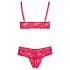 Cottelli Plus Size - maigs mežģīņu krūštura komplekts (sarkans)