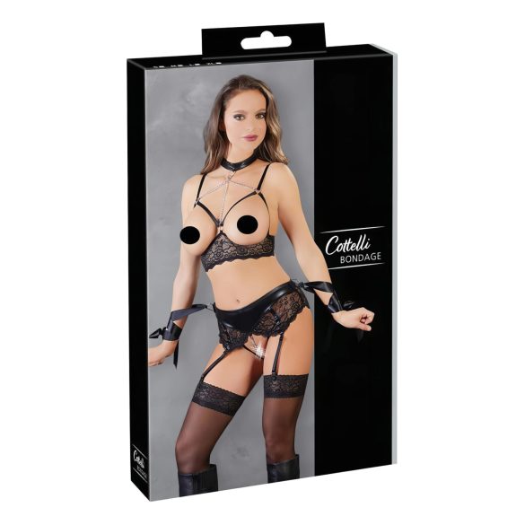 Cottelli Bondage - mežģīņu apakšveļas komplekts (5 daļas)