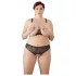 Cottelli plus size krūštura komplekts ar pērlītēm melns - 2XL