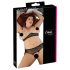 Cottelli Plus Size - pērļains krūštura komplekts (melns) - 3XL