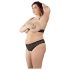 Cottelli Plus Size - melnbaltas pērlēm rotātas krūštura komplekts - 3XL