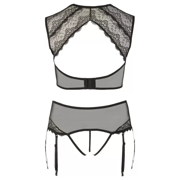 Cottelli plus size mežģīņu apakšveļas komplekts ar strasām melns - XL