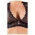 Cottelli Plus Size - ar mirdzumiem rotāts mežģīņu komplekts (melns) - 2XL