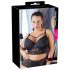 Cottelli Plus Size - mežģīņu krūšturis ar siksnām (melns)