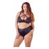 Cottelli Plus Size - krustveida lencīšu krūšturis un biksītes (melns) - 85E/L