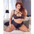 / Cottelli Plus Size - krustveida lencīšu krūšturis un biksītes (melns) - 85E/L