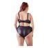 / Cottelli Plus Size - krustveida lencīšu krūšturis un biksītes (melns) - 85E/L