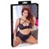 / Cottelli Plus Size - krustveida lencīšu krūšturis un biksītes (melns) - 85E/L