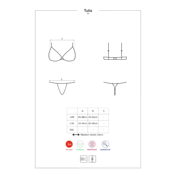 Obsessive sieviešu mežģīņu apakšveļas komplekts melns-rozā