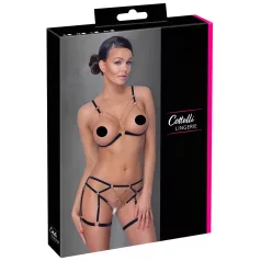   Cottelli - ķermeņa siksna ar ķēdēm, dekoratīva, 2 daļas, melna