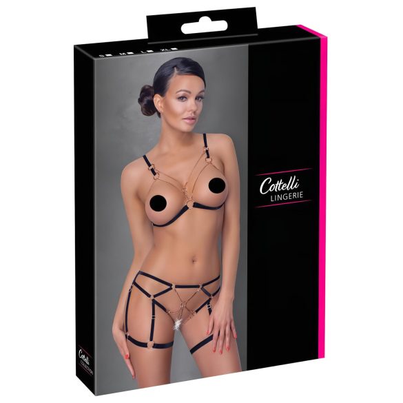Cottelli - ķēžu rotaslietu ķermeņa josta - 2 gab. (melna) - M