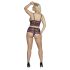 Cottelli Plus Size - ziedu komplekts (melns-violets)