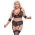 Cottelli Bondage Plus Size - mežģīņu krūštura komplekts (melns)