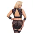 Cottelli Bondage Plus Size - mežģīņu krūštura komplekts (melns) - 3XL