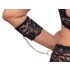 Cottelli Bondage Plus Izmēru - melns mežģīņu krūšturu komplekts - 4XL