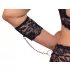 Cottelli Bondage Plus Size - mežģīņu krūštura komplekts (melns) - 4XL