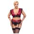 Cottelli Bondage Plus Size - mežģīņu krūštura komplekts (sarkans)