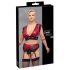 Cottelli Bondage Plus Size - mežģīņu krūštura komplekts (sarkans)