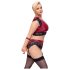 Cottelli Bondage Plus Size - mežģīņu krūštura komplekts (sarkans)