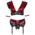 Cottelli Bondage Plus Size - mežģīņu krūštura komplekts (sarkans)