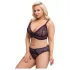 Cottelli Plus Size - caurspīdīgs rakstains krūštura komplekts (violets)