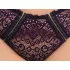 Cottelli Plus Size - caurspīdīgs rakstains krūštura komplekts (violets)
