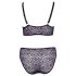 Cottelli Plus - caurspīdīgs raksta krūšturis komplekts (violets) - 2XL