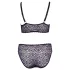 Cottelli Plus Size - caurspīdīgs rakstains krūštura komplekts (violets) - 2XL