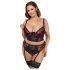 Cottelli Plus Size – krūšturu komplekts (sarkans)