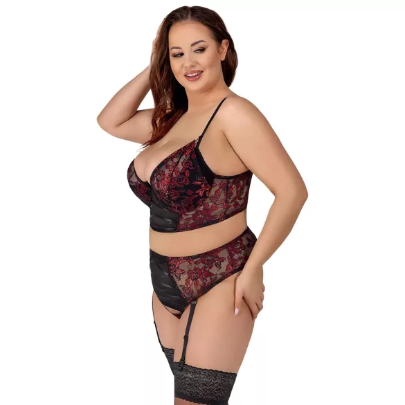 Cottelli plus size sieviešu apakšveļas komplekts sarkans - 90C/XL