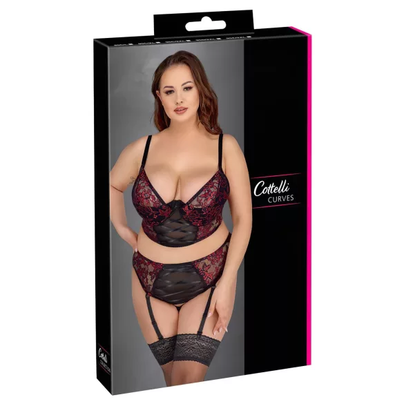 Cottelli plus size sieviešu apakšveļas komplekts sarkans - 90C/XL