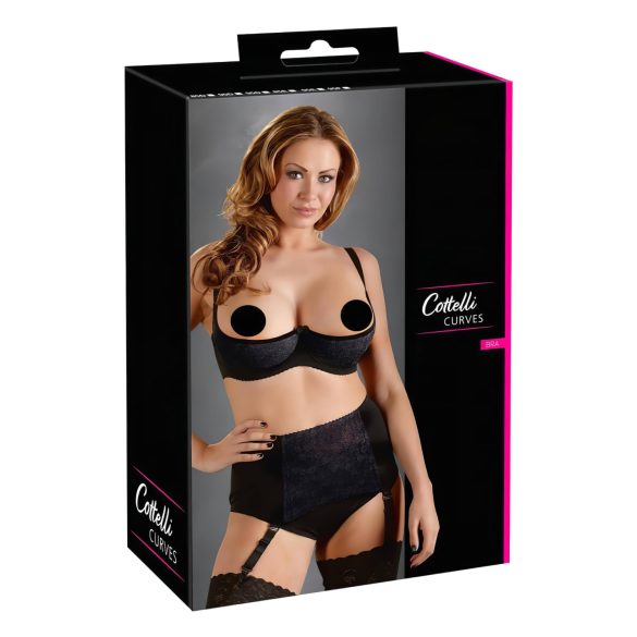 Cottelli Plus Size - melnu krūšu pacēlājs - 95D