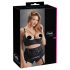 / Cottelli Plus Size - lencīšu krūšu pacēlājs ar gredzenu (melns) - 95E