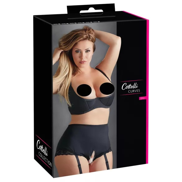 Cottelli plus size krūšturis ar stīpiņām melns - 90D