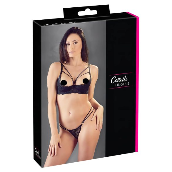 Cottelli - siksna ar gredzenu un tanga (melna) - 85C/L