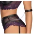 Cottelli Bondage - krūštura komplekts un roku aproces (melni-violets) - M