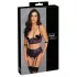 Cottelli Bondage - krūštura komplekts un roku aproces (melni-violets) - XL