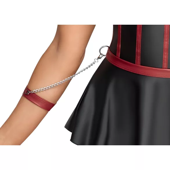 Cottelli Bondage - sieviešu spīdīgs komplekts ar roku dzelžiem melns - 80B/M