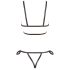 Cottelli Bondage - Spīdīgs ķermeņa siksnu bikini (melns) - M