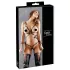Cottelli Bondage - sieviešu erotiskā ķermeņa siksna bikini spīdīga melna - XL