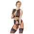 Cottelli Bondage - mežģīņu apakšveļas komplekts (4 daļas) - L