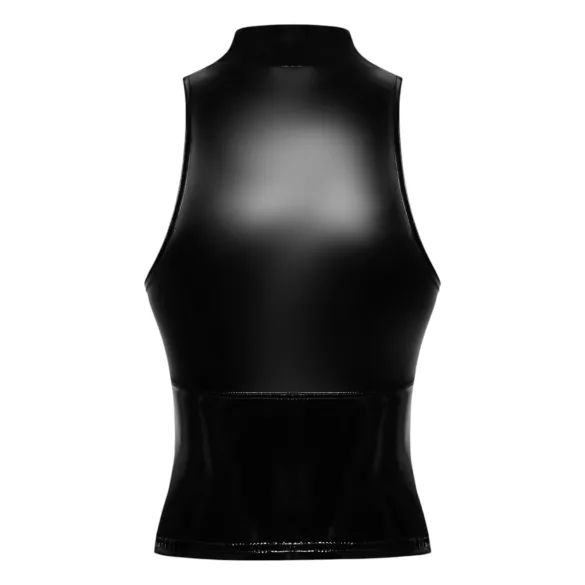 Noir - spīdīgs rāvējslēdzēja tops (melns) - M