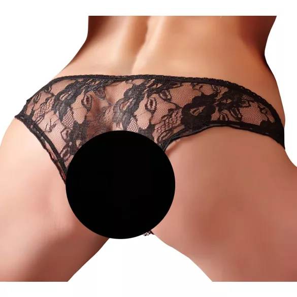 Cottelli - atvērtas stringbiksītes sievietēm melnas - XL