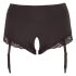Cottelli Plus Size - zeķturi un atvērti stringi (melni)