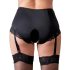 Cottelli Plus Size - zeķturi un atvērti stringi (melni)