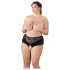Cottelli plus size atvērtas biksītes ar mežģīnēm un pērlītēm, melnas - XL