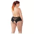 Cottelli plus size atvērtas biksītes ar mežģīnēm un pērlītēm, melnas - XL